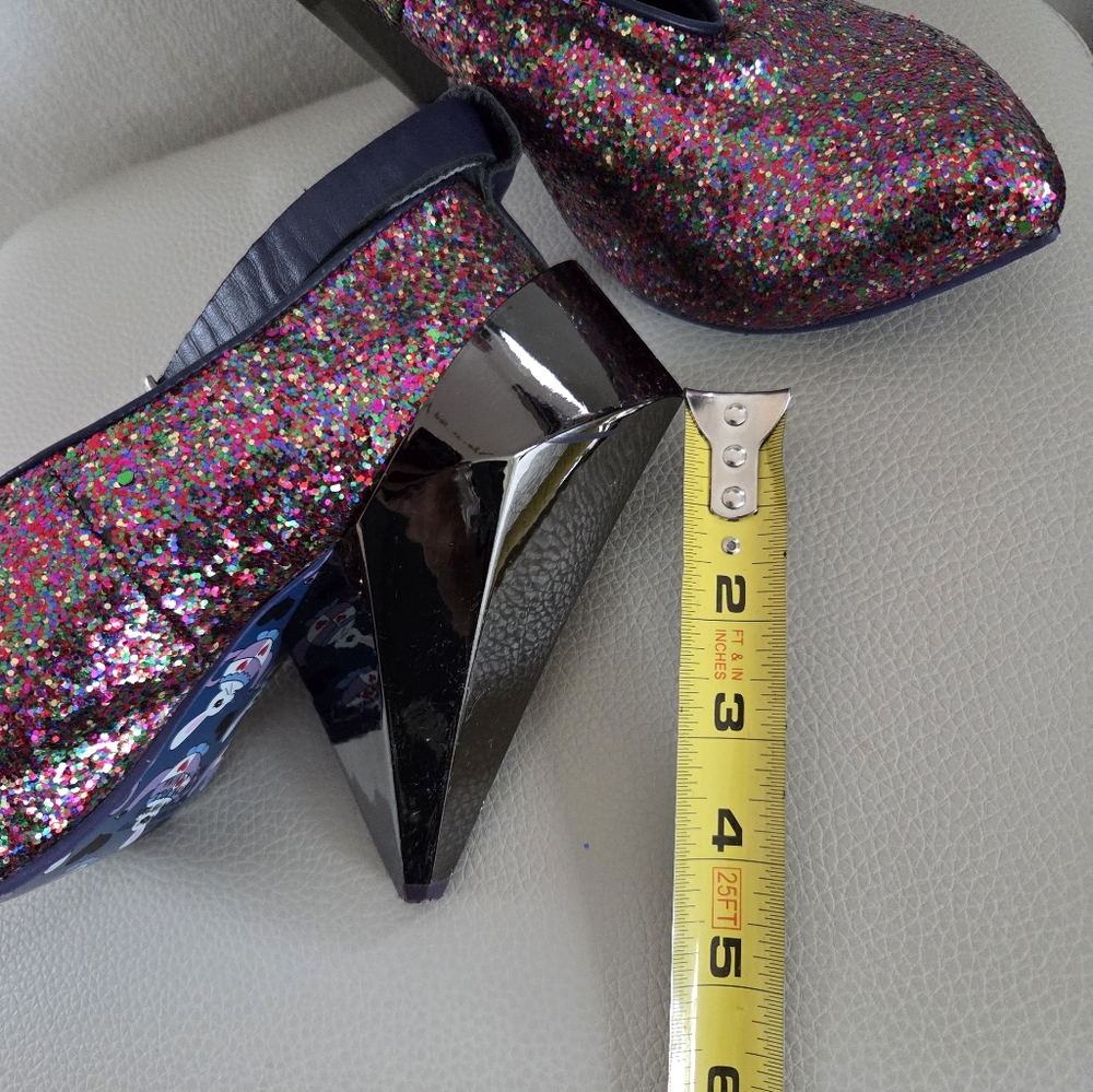 Irregular Choice Multicolor Rainbow Glitter Geometric Cone Heels VTG HTF 80's - Picture 5 of 16